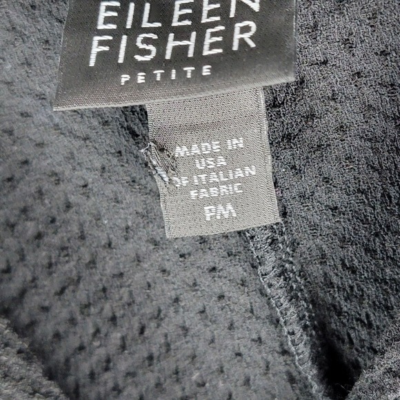 Eileen Fisher Cardigan Womens PM Black Sweater Button Made in USA Italian Fabric - Picture 6 of 9